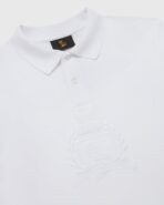 LONGSLEEVE PIQUE POLO WITH CREST WHITE